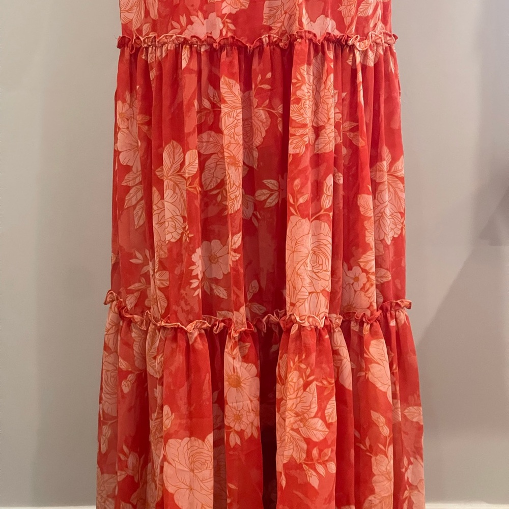 1. State Coral Floral Off-Shoulder Maxi Dress - Picture 7 of 9